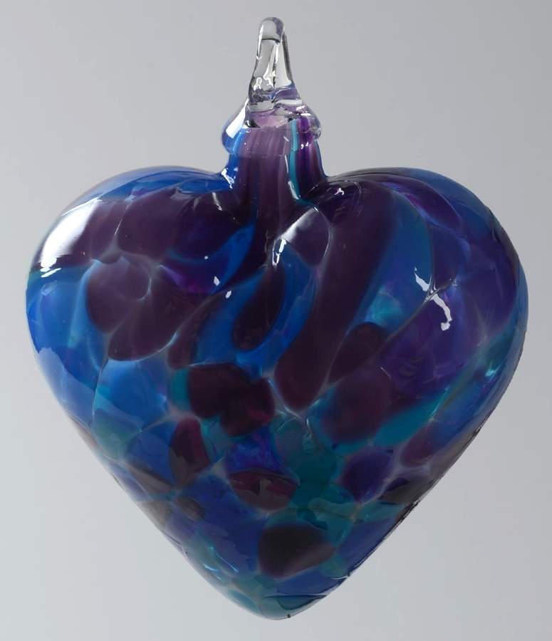 Heart Ornaments Violet Chip Heart - No Box by Glass Eye Studio-1