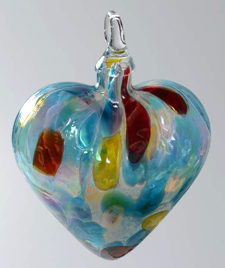 Heart Ornaments Opal Confetti Heart - No Box by Glass Eye Studio-1