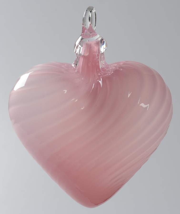 Heart Ornaments Pink Twist Heart - No Box by Glass Eye Studio-1
