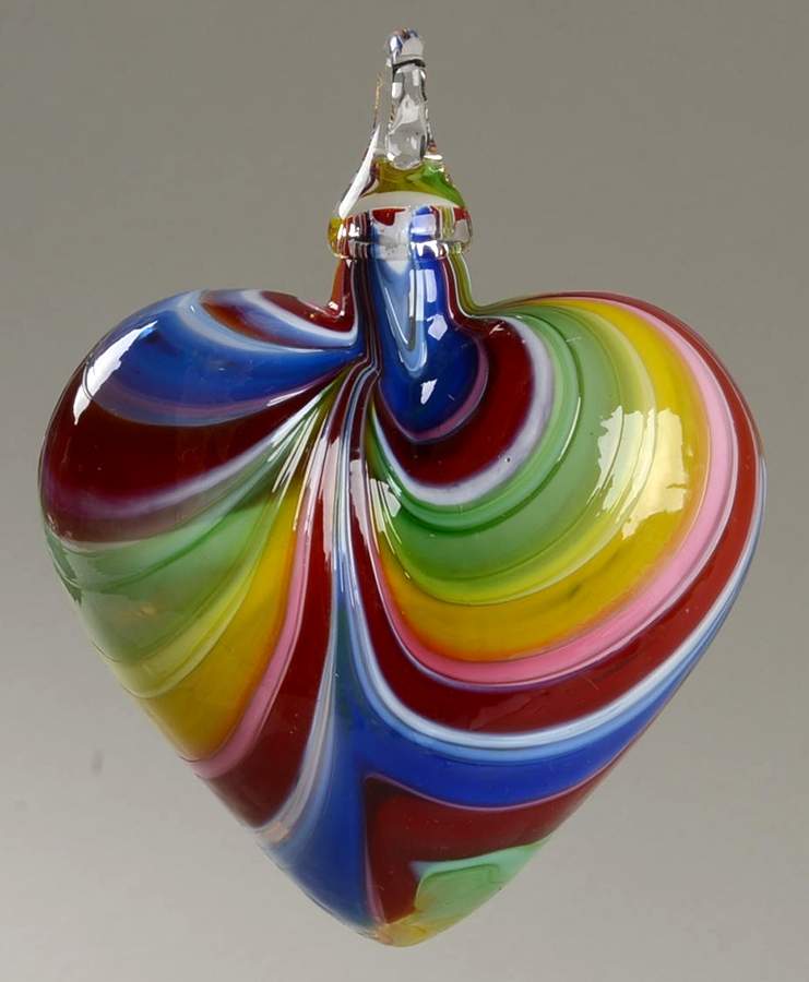 Heart Ornaments Carnival Heart - No Box by Glass Eye Studio-1