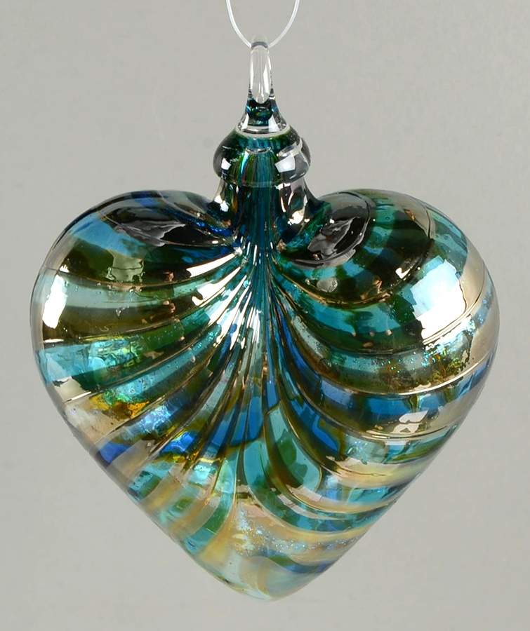 Heart Ornaments Marina Blue - No Box by Glass Eye Studio-1
