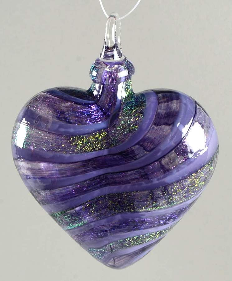 Heart Ornaments Purple Jasmine - No Box by Glass Eye Studio-1