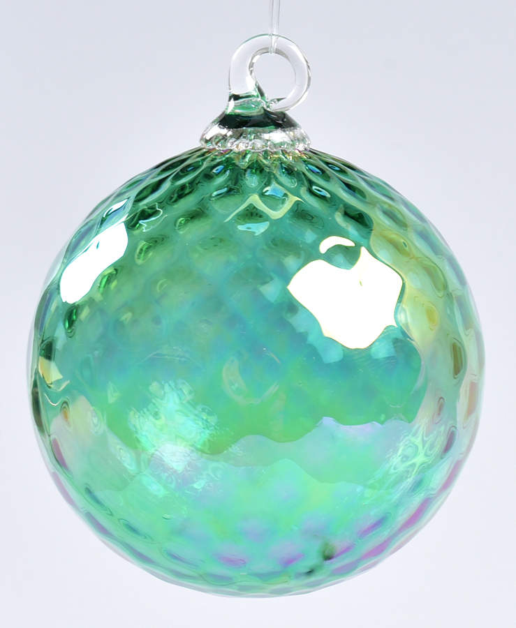 Birthstone Ornaments May - Emerald Diamond Facet - Boxed by Glass Eye Studio-1