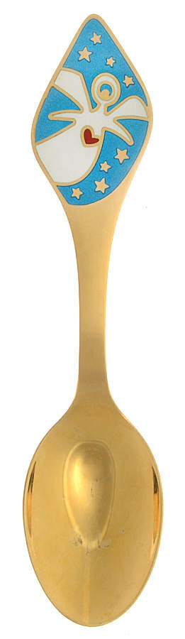 Annual Christmas Spoon & Fork Starry Sky Spoon - No Box by Georg Jensen (Denmark)-1