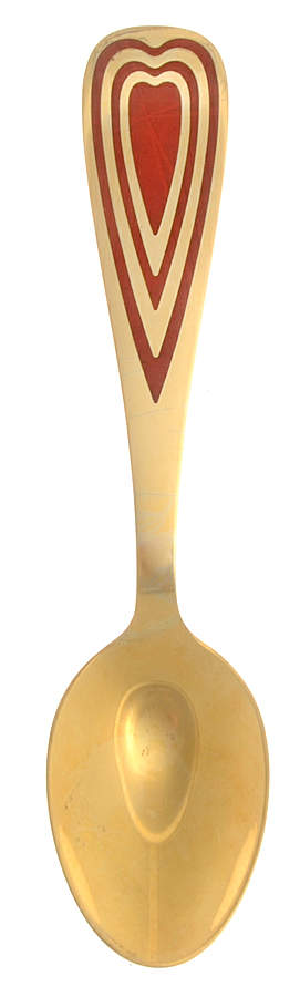 Annual Christmas Spoon & Fork Love Heart Spoon - Boxed by Georg Jensen (Denmark)-1