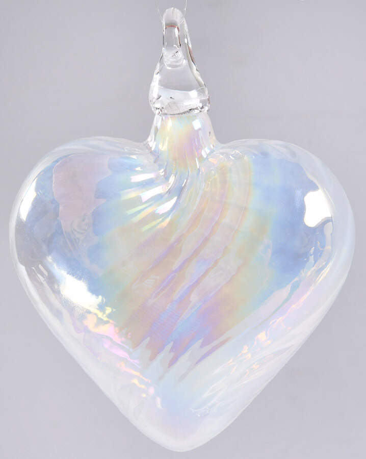 Birthstone Heart Ornaments June-Pearl - No Box by Glass Eye Studio-1