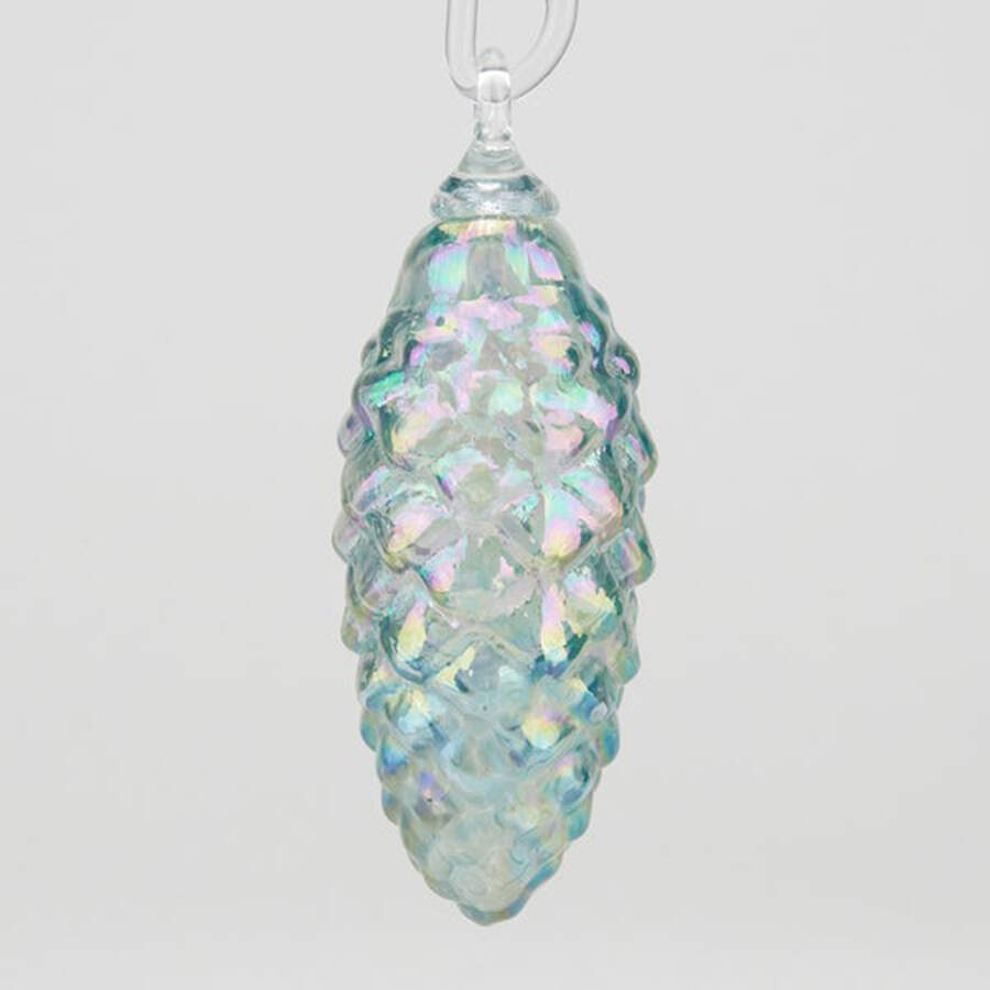 Pinecone Ornaments Ice Blue Luster - No Box by Glass Eye Studio-1