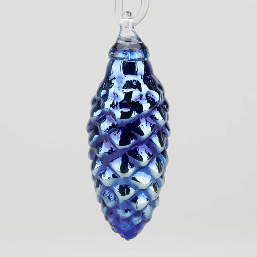 Pinecone Ornaments Tinsel Blue - No Box by Glass Eye Studio-1