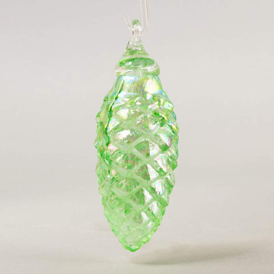 Pinecone Ornaments Holly Green Luster - No Box by Glass Eye Studio-1