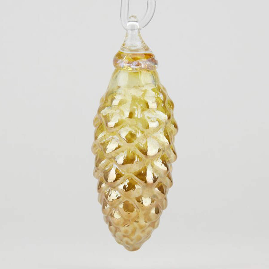 Pinecone Ornaments Gold - No Box by Glass Eye Studio-1