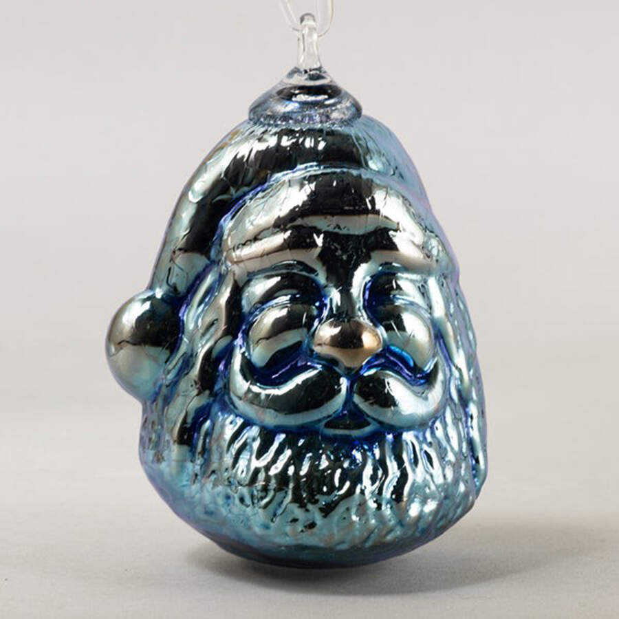 Secret Santa Ornaments Tinsel Blue - No Box by Glass Eye Studio-1