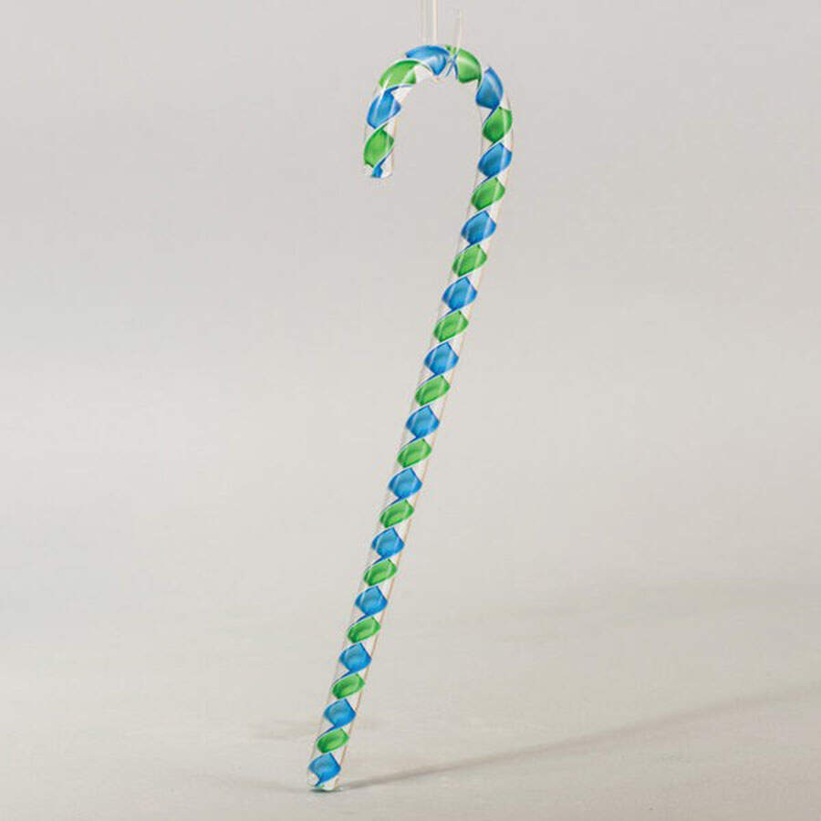 Vintage Candy Cane Ornaments Blue & Green - No Box by Glass Eye Studio-1