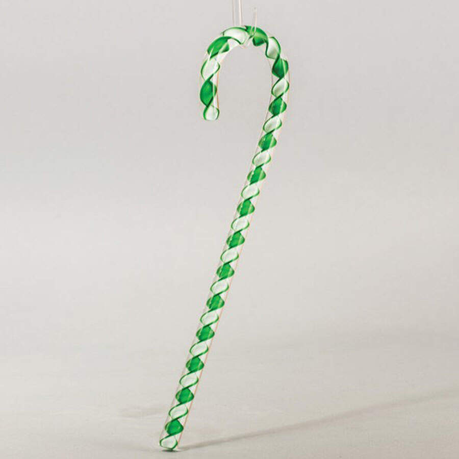 Vintage Candy Cane Ornaments Green & White - No Box by Glass Eye Studio-1