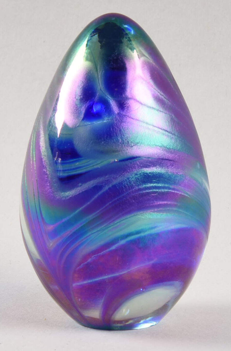 Egg Paperweights Dichroic Iridescent Multicolor - No Box by Glass Eye Studio-1