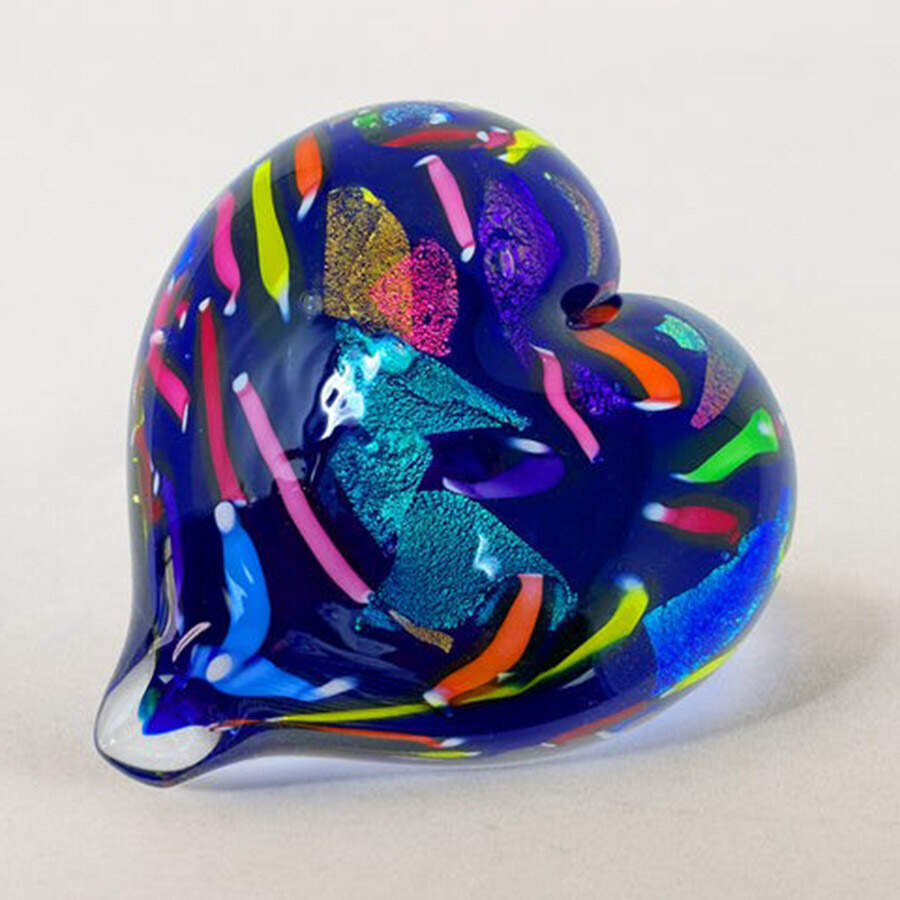 Heart Paperweights Royal - No Box by Glass Eye Studio-1