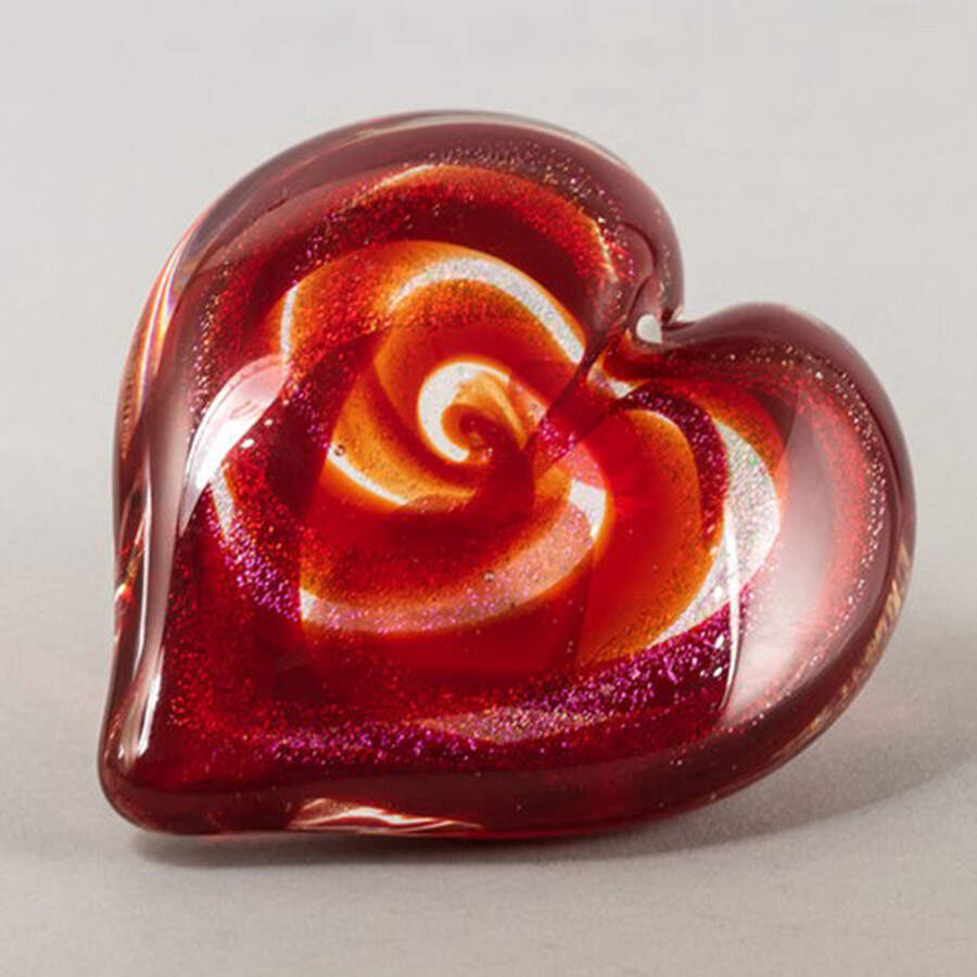 Heart Paperweights Scarlet - No Box by Glass Eye Studio-1