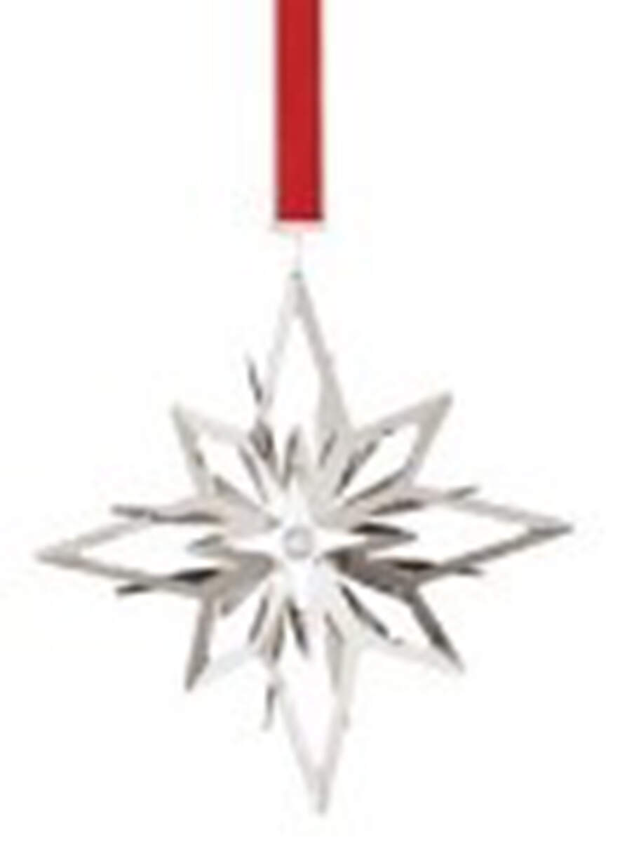 Annual Christmas Mobile Ornament-Palladium Star - Boxed by Georg Jensen (Denmark)-1