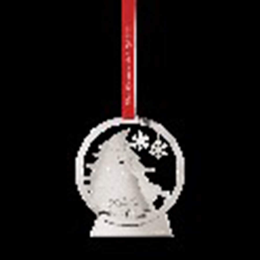 Annual Christmas Mobile Ornament-Palladium Tree - Boxed by Georg Jensen (Denmark)-1