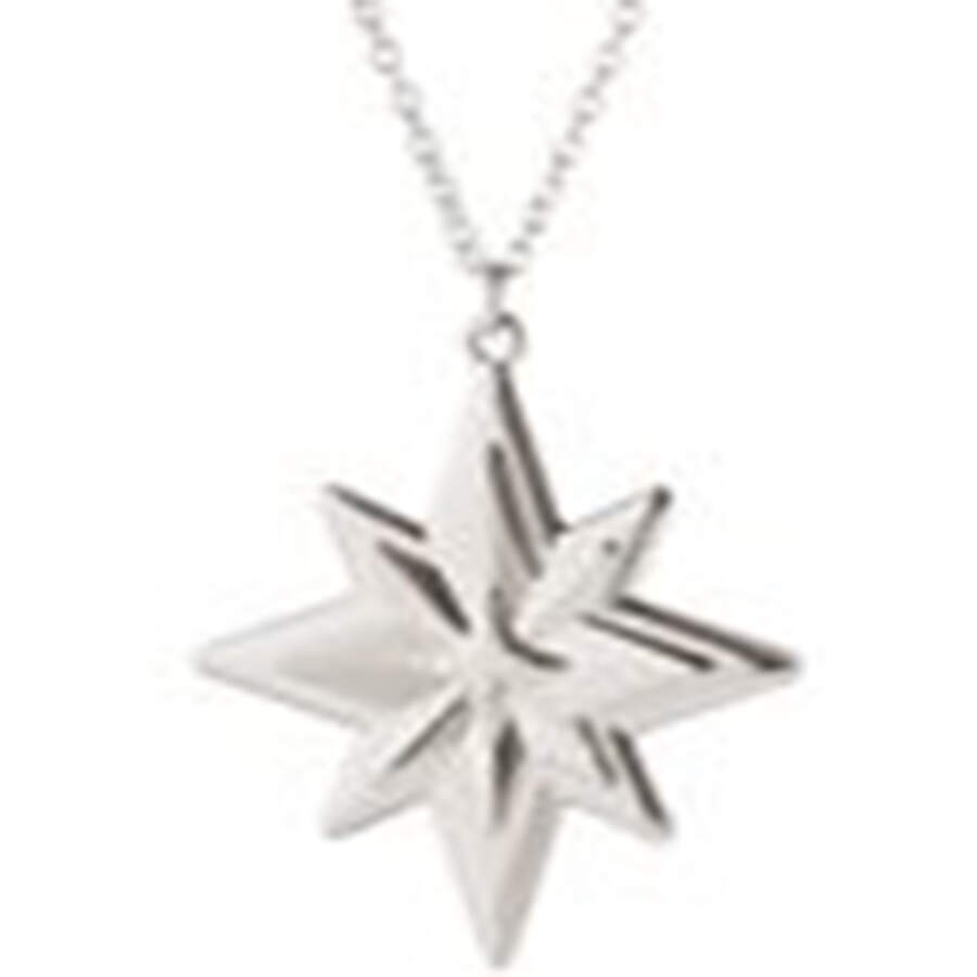 Christmas Ornaments with Chain-Palladium Star - Boxed by Georg Jensen (Denmark)-1