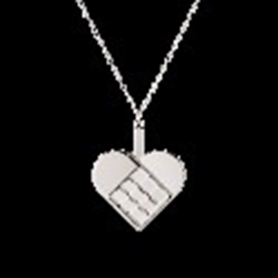 Christmas Ornaments with Chain-Palladium Heart - Boxed by Georg Jensen (Denmark)-1