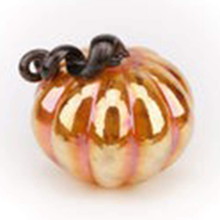 Pumpkin Patch Amber Luster Pumpkin - No Box by Global Village Glass-1
