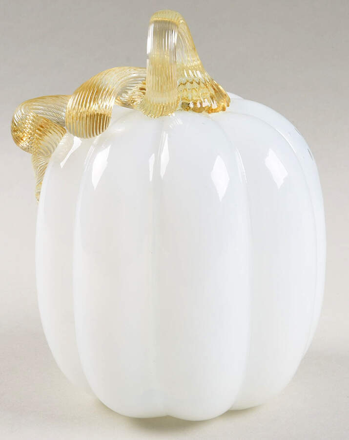 Pumpkin Patch White Tall Pumpkin - No Box by Global Village Glass-1