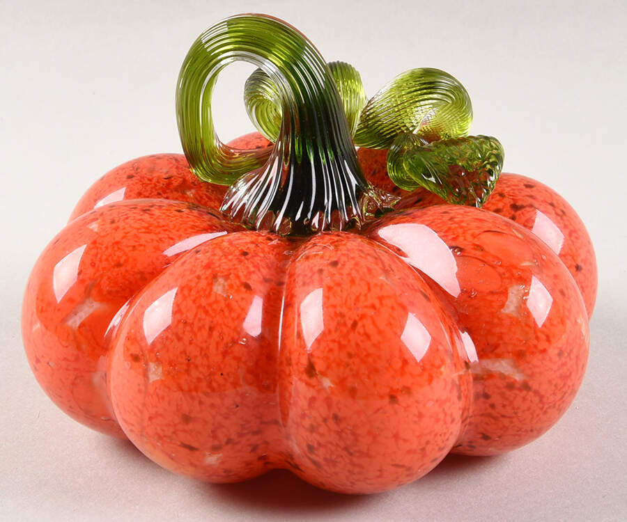 Pumpkin Patch Orange Mosaic Small Pumpkin - No Box by Global Village Glass-1
