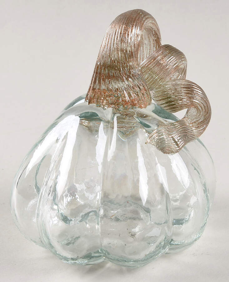 Pumpkin Patch Mini Clear Luster Gourd - No Box by Global Village Glass-1