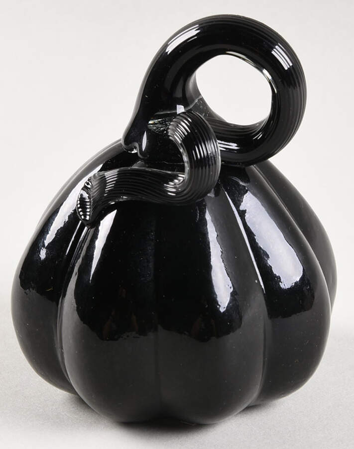 Pumpkin Patch Mini Black Luster Gourd - No Box by Global Village Glass-1