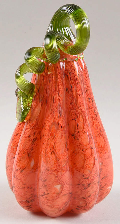 Pumpkin Patch Orange Mosaic Medium Gourd - No Box by Global Village Glass-1