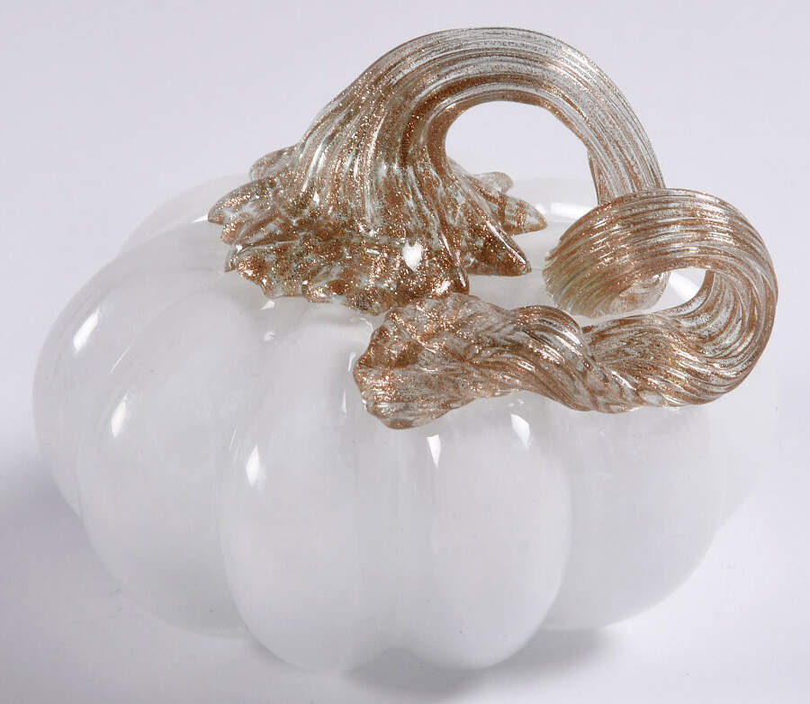 Pumpkin Patch Small Milky White Pumpkin - No Box by Global Village Glass-1