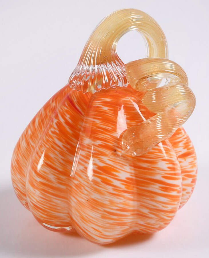 Pumpkin Patch Mini Orange Straw Gourd - No Box by Global Village Glass-1
