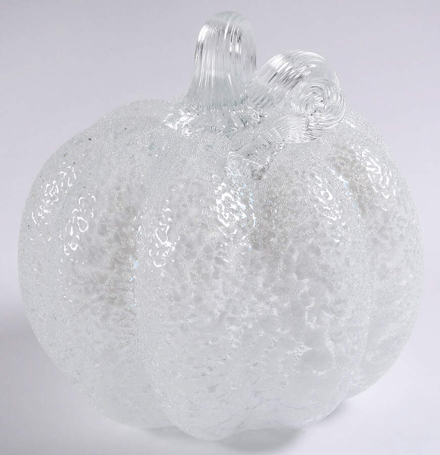 Pumpkin Patch White Speckle Pumpkin - No Box by Global Village Glass-1