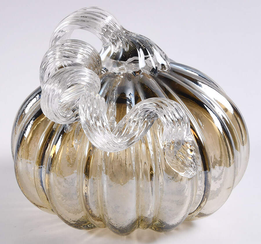 Pumpkin Patch Smoke Gray Pumpkin - No Box by Global Village Glass-1