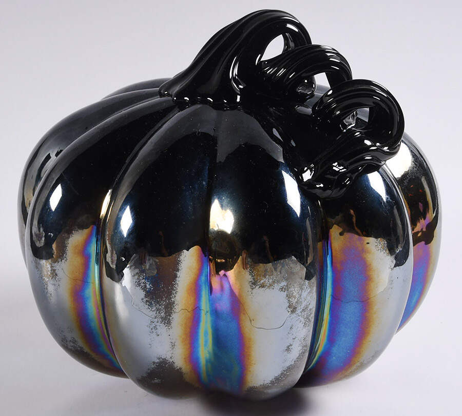 Pumpkin Patch Black Luster Pumpkin - No Box by Global Village Glass-1