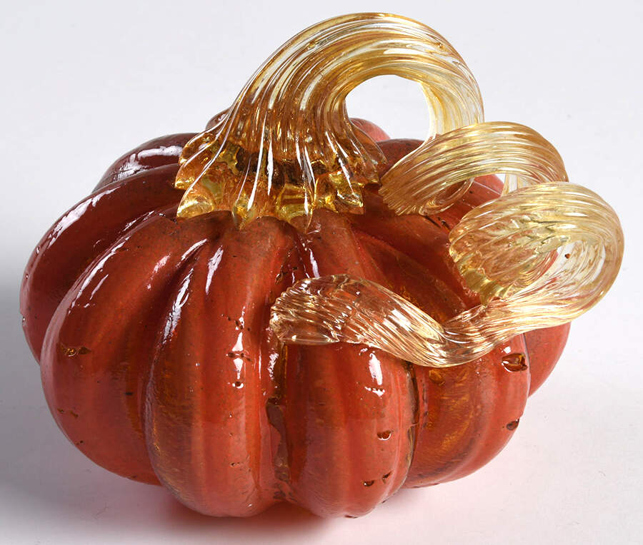 Pumpkin Patch Small Rust Pumpkin - No Box by Global Village Glass-1