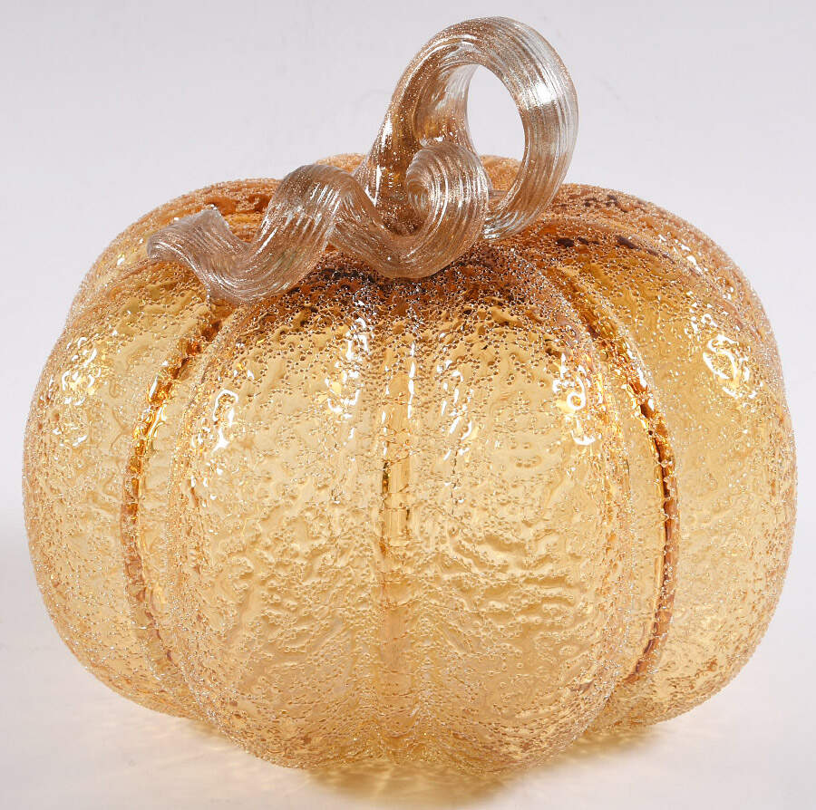 Pumpkin Patch Amber Speckle Pumpkin - No Box by Global Village Glass-1