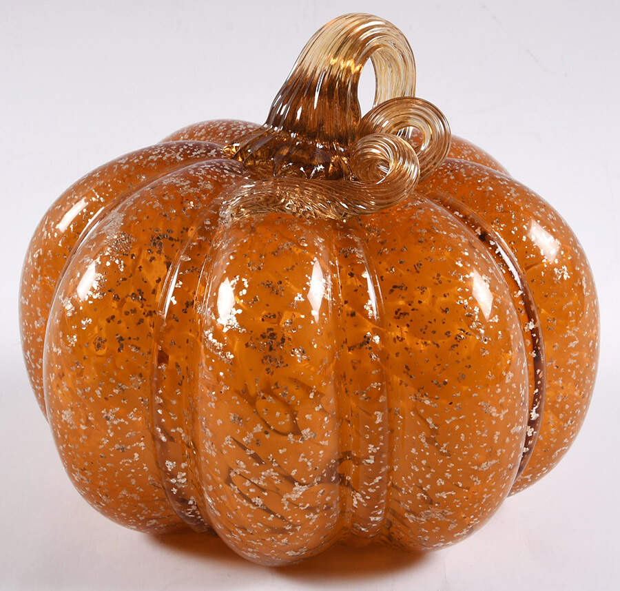 Pumpkin Patch Amber Pumpkin - No Box by Global Village Glass-1