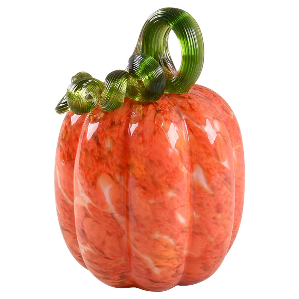 Pumpkin Patch Orange Mosaic Tall Pumpkin - No Box by Global Village Glass-1