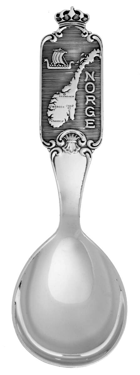 Souvenir Spoons (Sterling 830s) Norge (Norway) - No Box by Saethers Gull (Norway)-1
