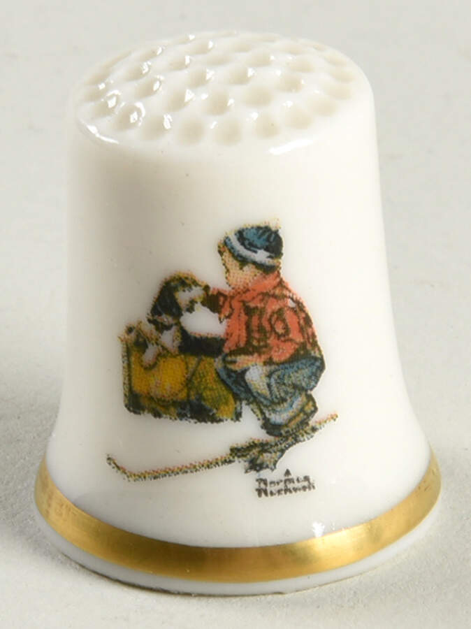 Four Seasons - a Boy and His Dog Winter - No Box by Gorham-1
