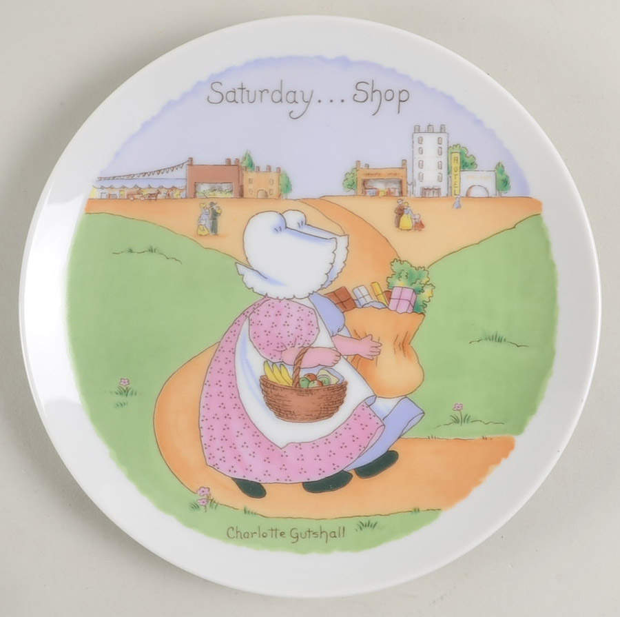 Sunbonnet Babies-Plate Saturday/"Shopping" - Boxed by Hackett American-1