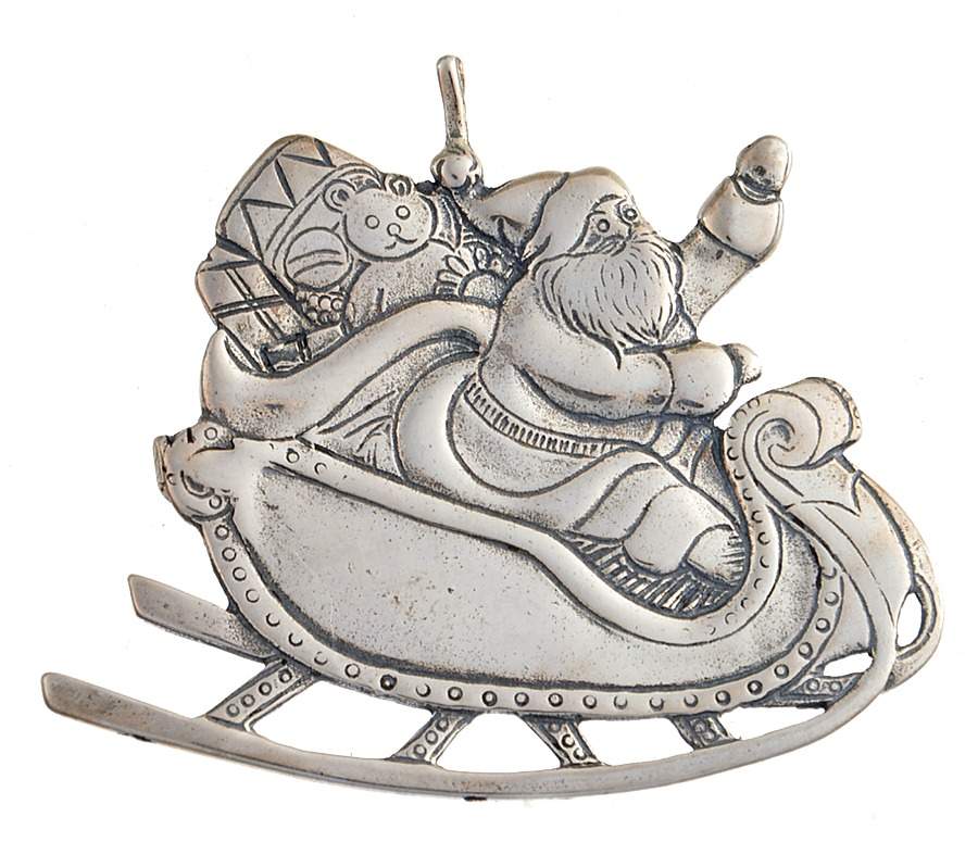 Hand & Hammer Christmas Ornament Santa In Sleigh - Boxed by Hand & Hammer-1