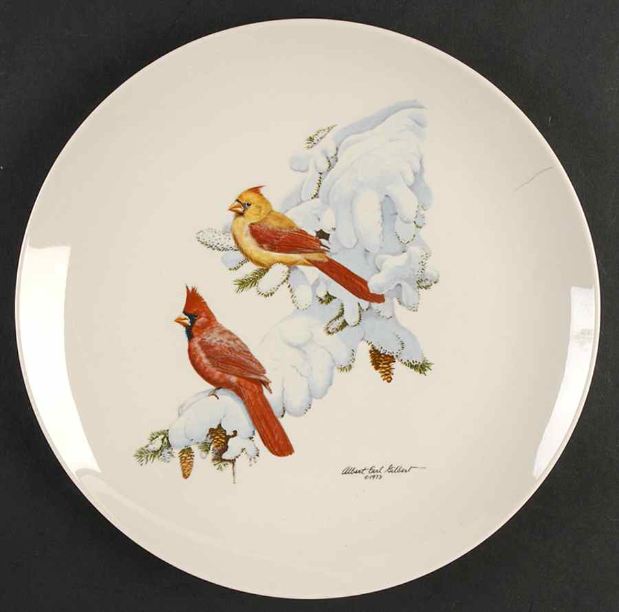 Halberts Christmas Plate Cardinals In The Snow - With Box by Halberts-1