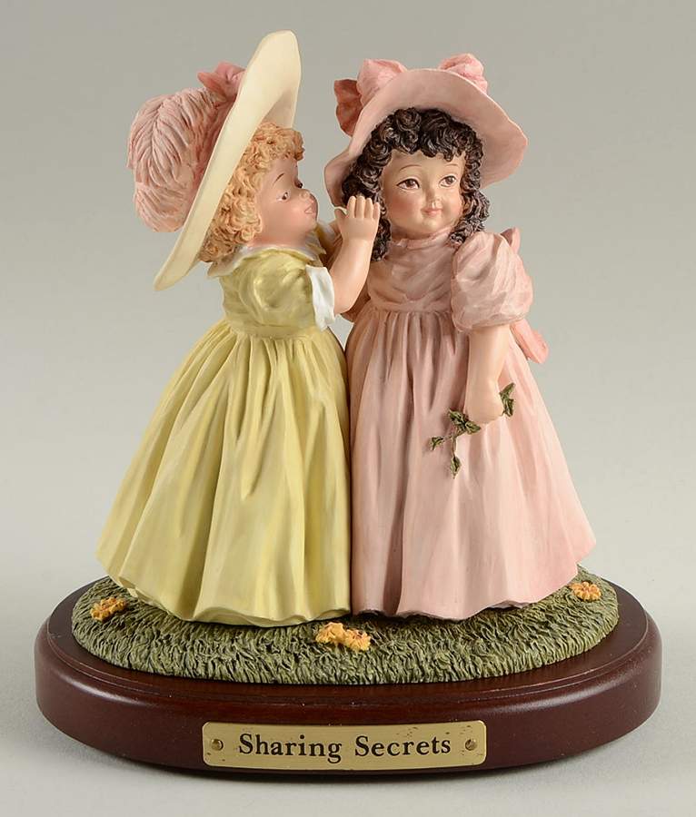 Maud Humphrey Bogart Figurine Sharing Secrets - No Box by Hamilton Collection-1
