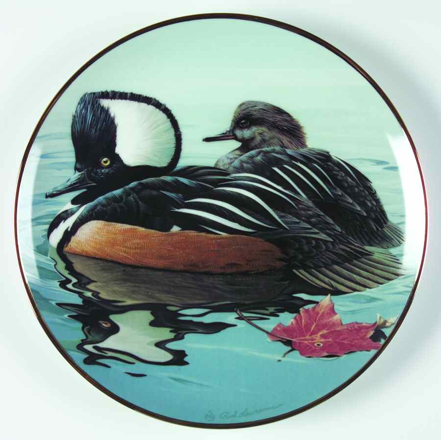 North American Waterbirds Hooded Mergansers - Boxed by Hamilton Collection-1