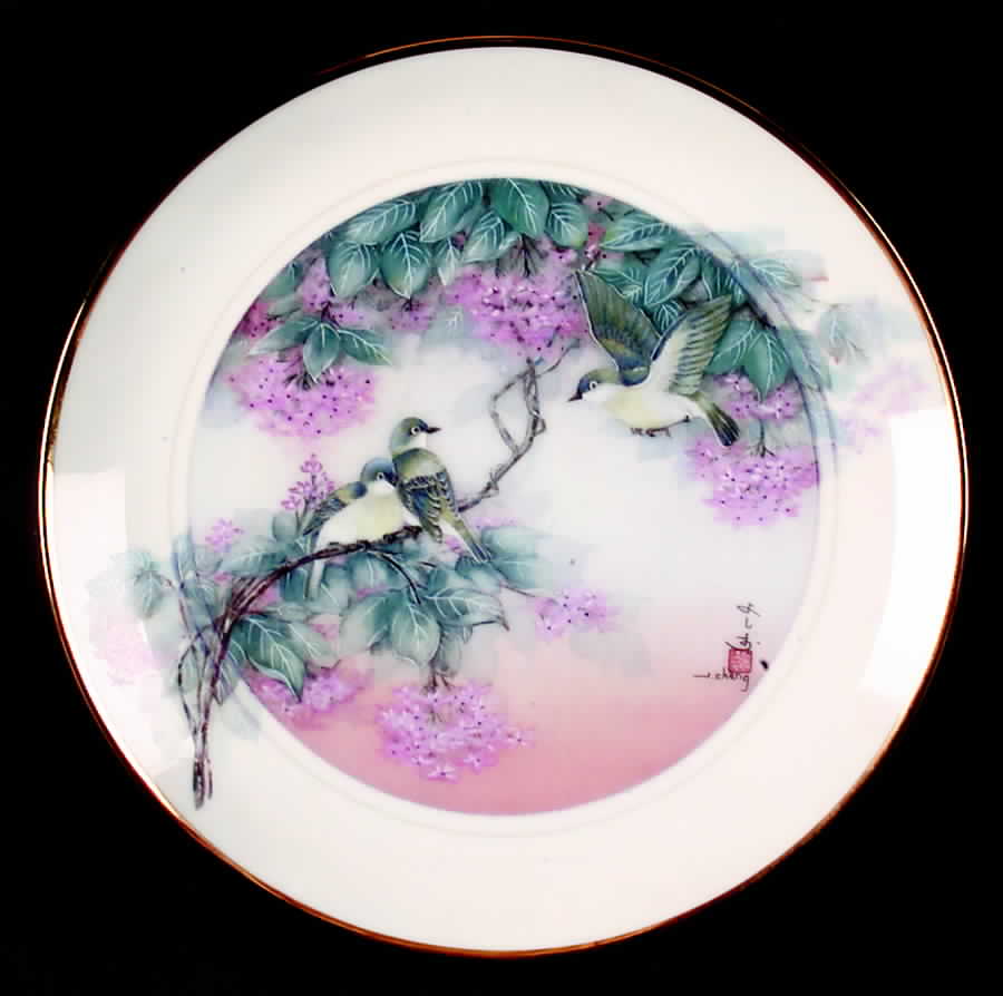 Birds of the Temple Gardens Oriental White Eyes Of Beauty - Boxed by Hamilton Collection-1