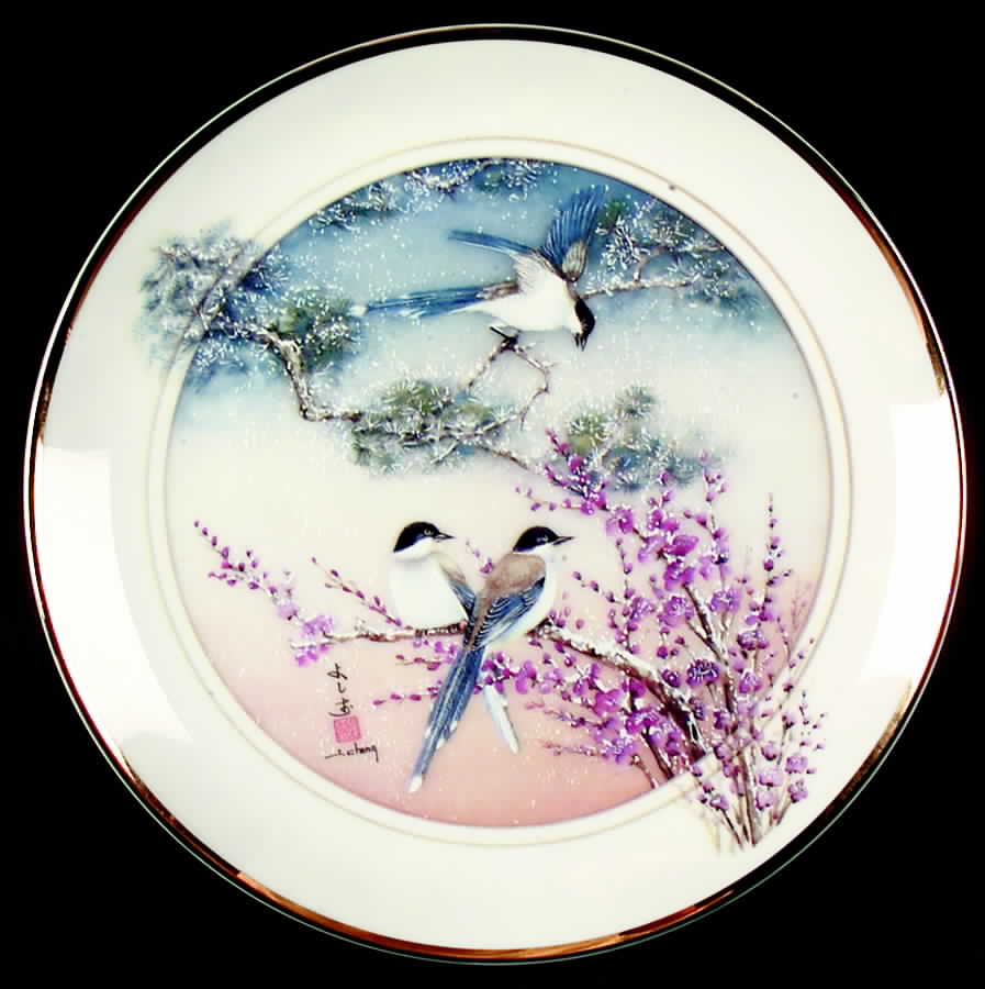 Birds of the Temple Gardens Magpies:Birds Of Good Omen - Boxed by Hamilton Collection-1
