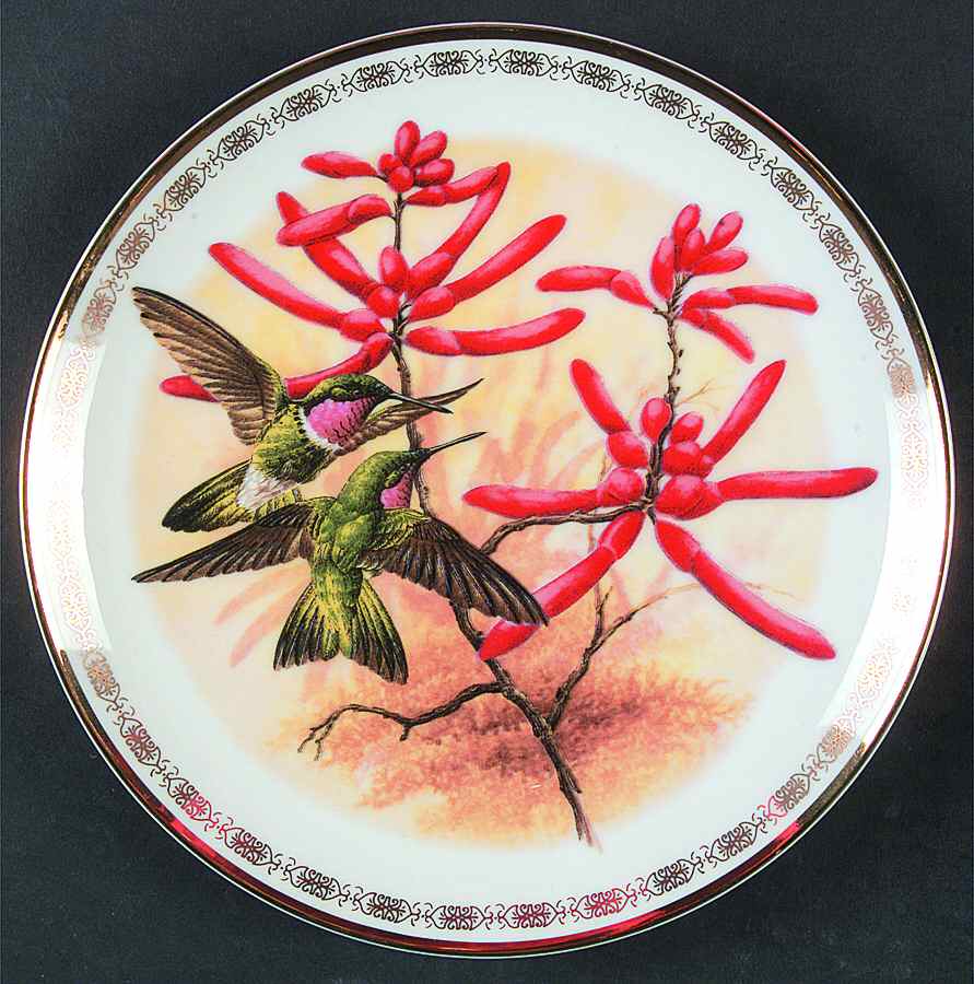 Jeweled Hummingbirds Amethyst Throated Sunangels - Boxed by Hamilton Collection-1