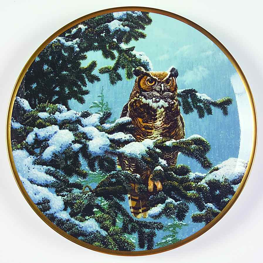 Noble Owls of America Winter Vigil - No Box by Hamilton Collection-1